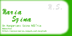 maria szina business card